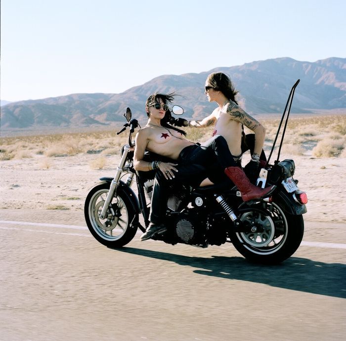 Girls on a motorcycle in Odessa