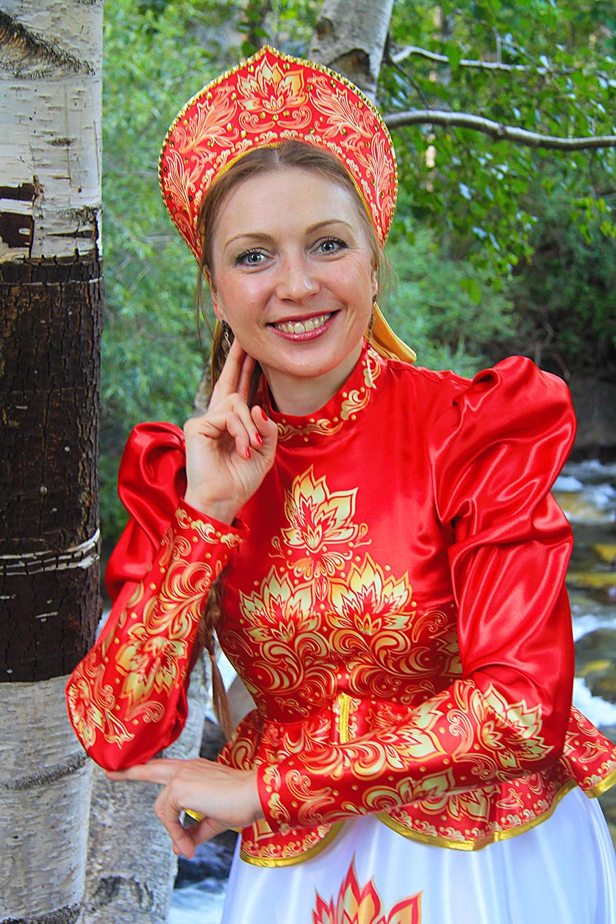 Women in Slavic costumes in Odessa