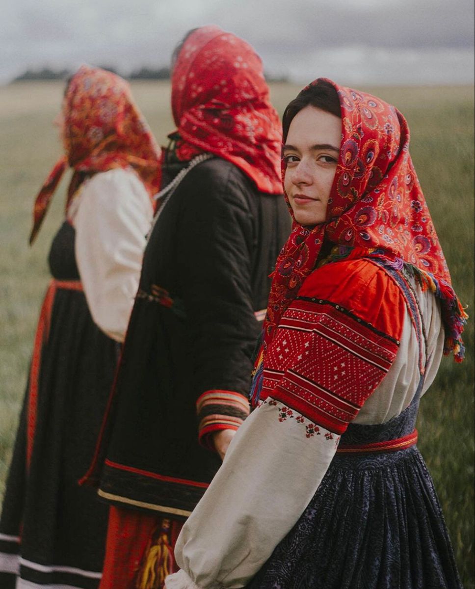 Women in Slavic costumes in Odessa