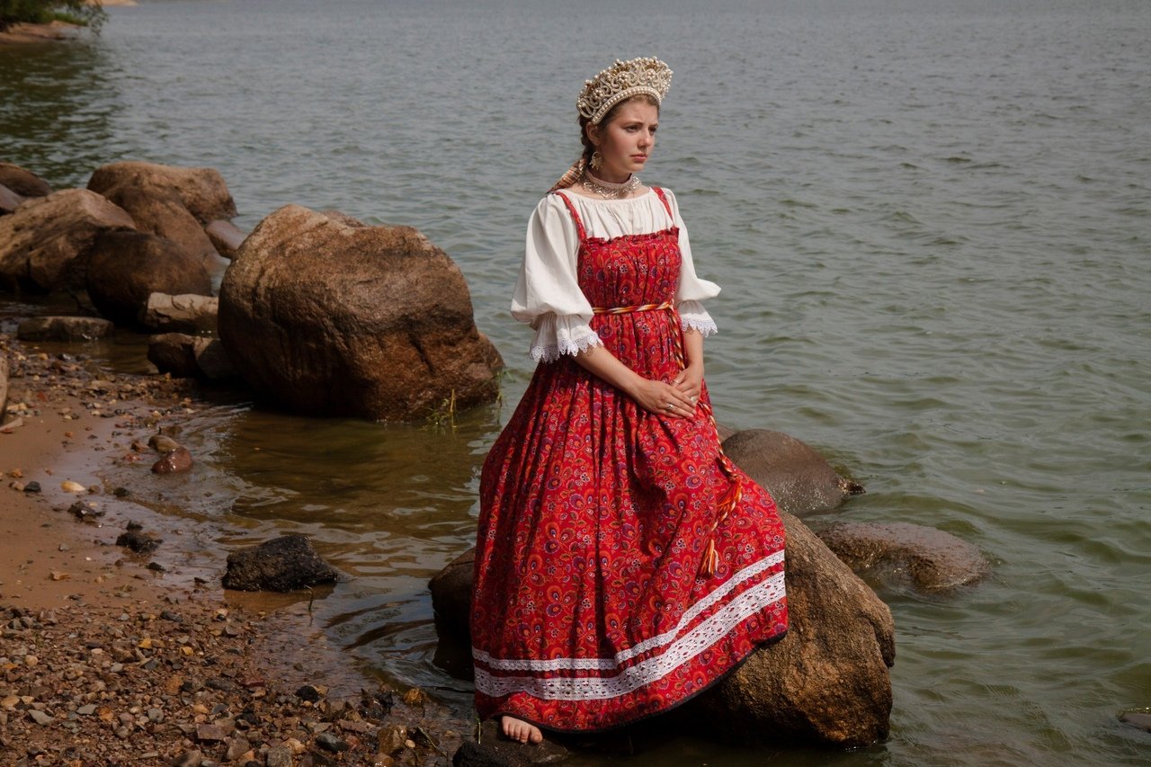 Women in Slavic costumes in Odessa