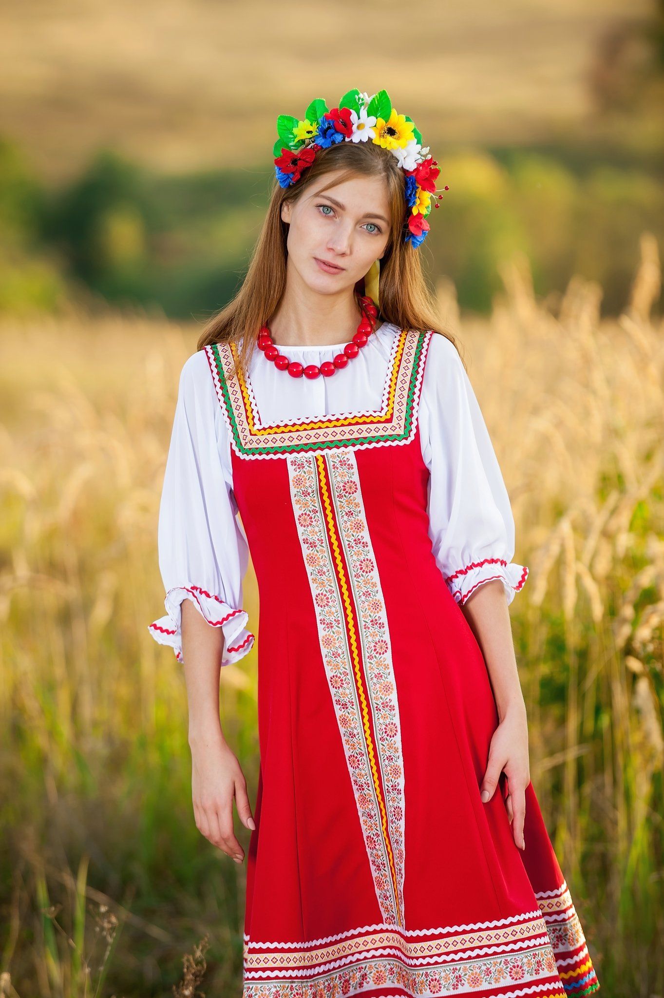 Women in Slavic costumes in Odessa