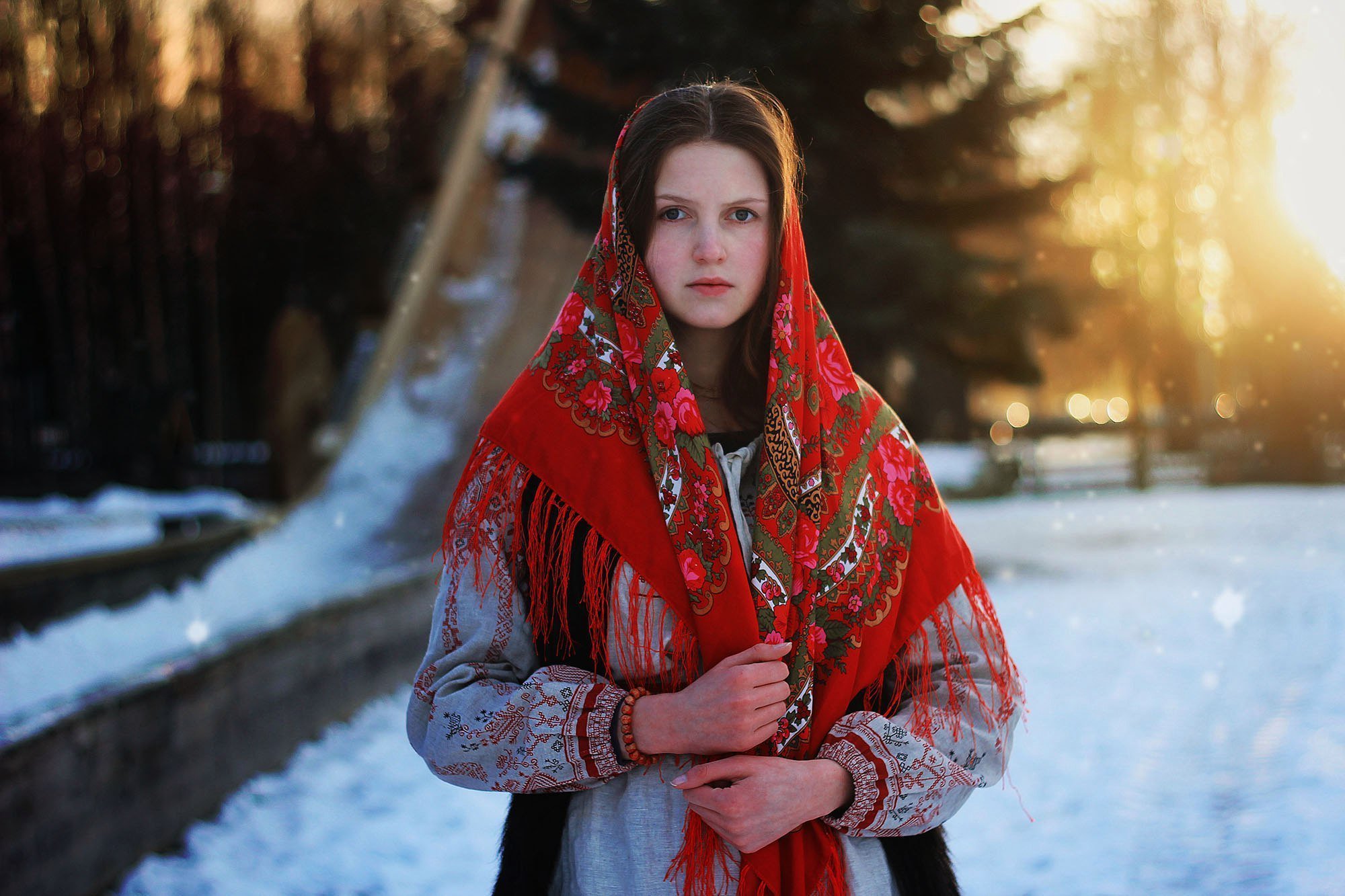 Girls in Slavic costumes in Odessa